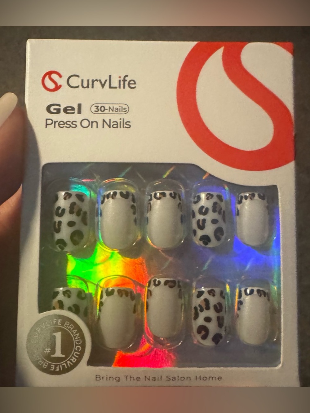 NEW! Curvlife Gel Leopard Print Square Press-On Nails